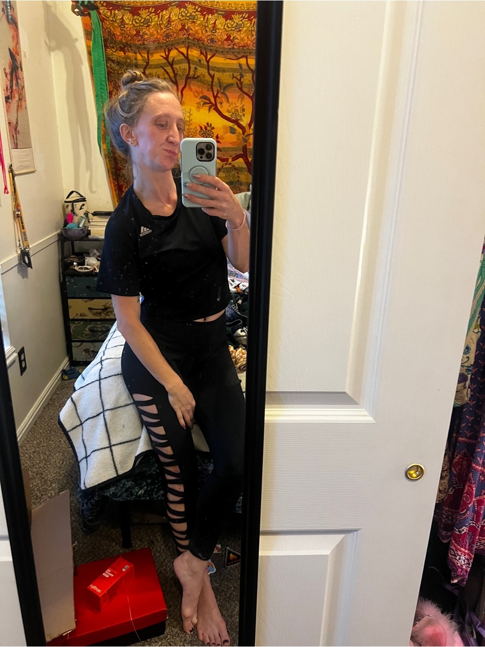 Adidas loose fit running crop top